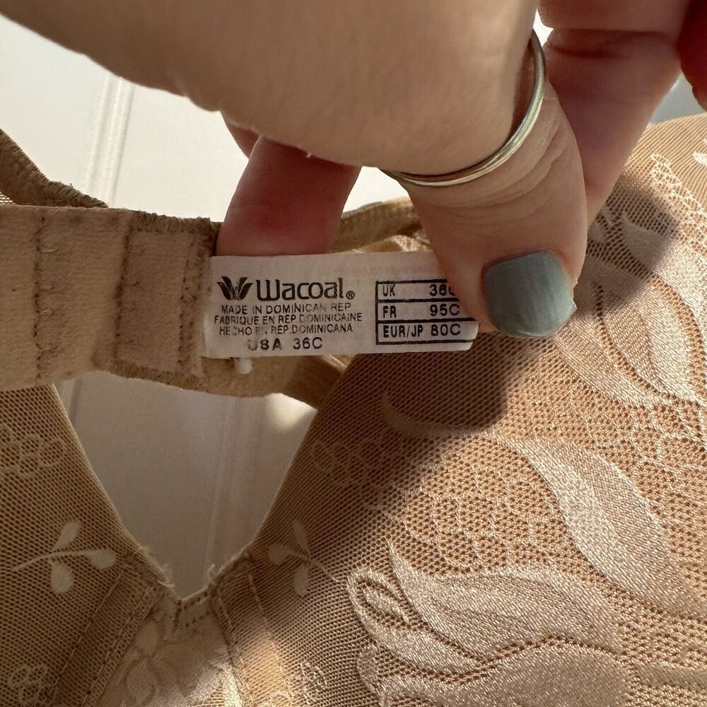 Wacoal Beige Floral Underwire Bra 36C - Picture 3 of 4